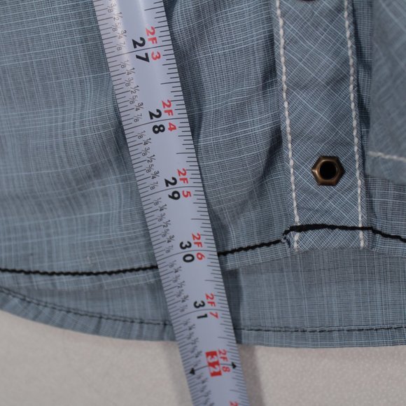 Buckle Black Shirt Men's Large Blue Long Sleeve Solid Pearl Snap Standard Fit - Picture 7 of 14